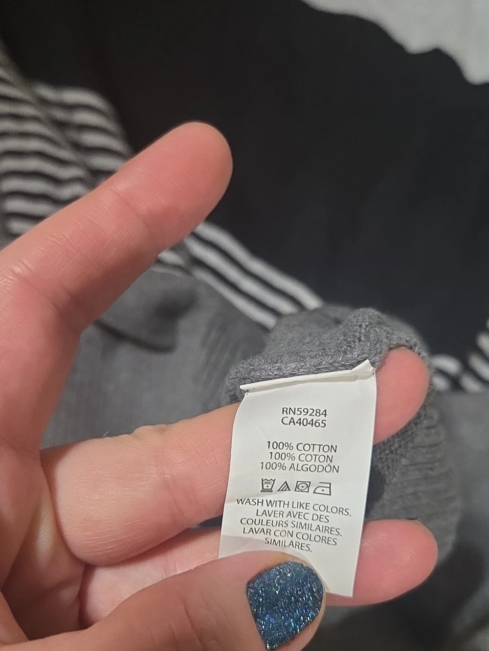 The Children's Place Boys Gray & Black Striped Crewneck 16